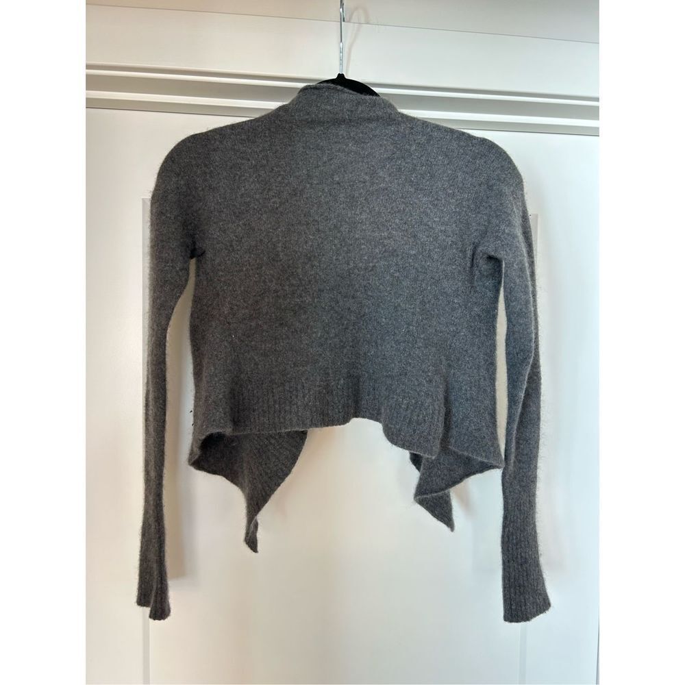 Inhabit 100% cashmere grey cropped waterfall cardigan sweater small - Picture 3 of 5